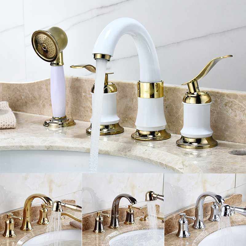 W8浴室柜全铜芯三孔水龙头冷热开关洗脸盆面盆欧式卫生间四件套分,家装主材,面盆龙头,淘宝优惠券,粉丝福利购,淘宝优惠卷