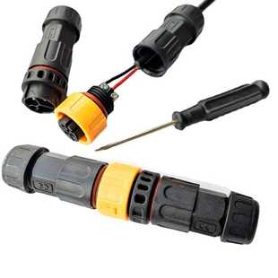 后接式 防水连接器 电缆延长公母对接接头 驳接 M19自锁式