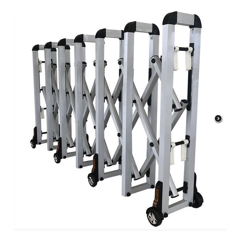 推拉折叠铝合金伸缩路障道路护栏隔离栏临时可移动伸缩围栏大门