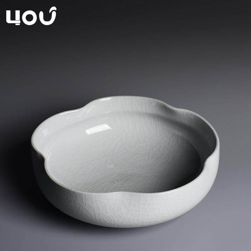 哥窑水仙花盆水培铜钱草创意陶瓷大号无孔创意家用水培植物盆花盘