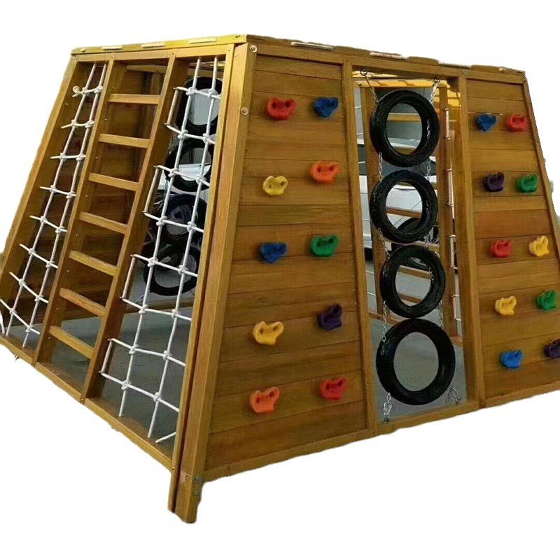 幼儿园户外木制儿童攀爬架儿童感统训练器材荡桥游乐设备