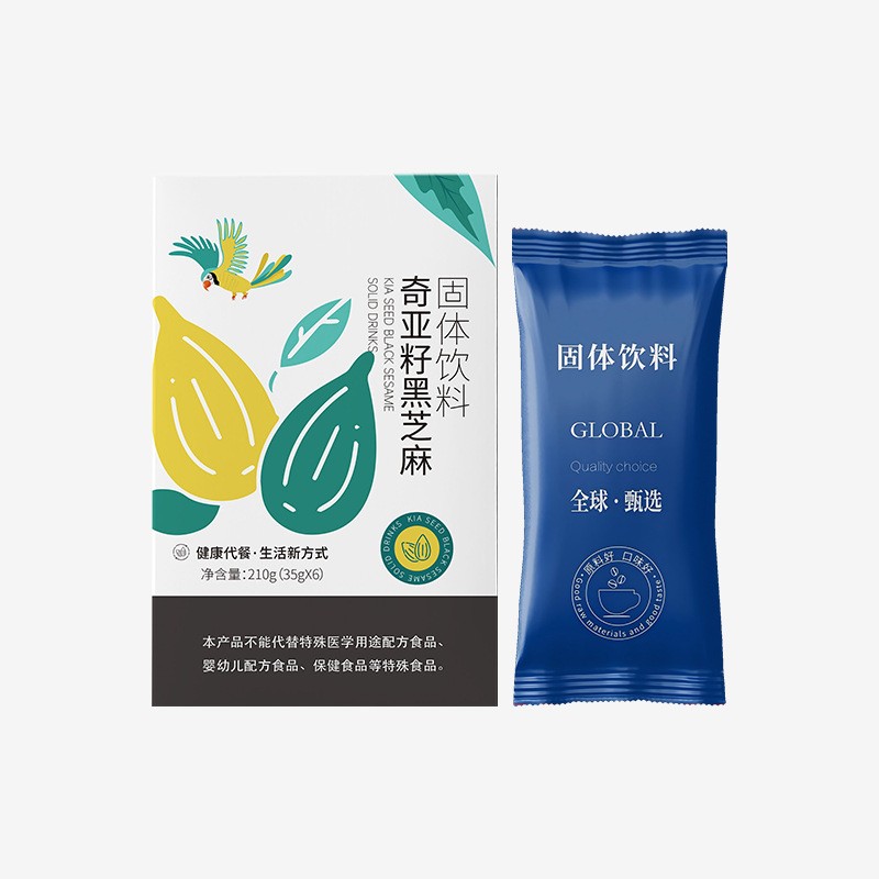 营养代餐粉奇亚籽黑芝麻代餐奶昔高蛋白营养早餐果蔬膳食纤维