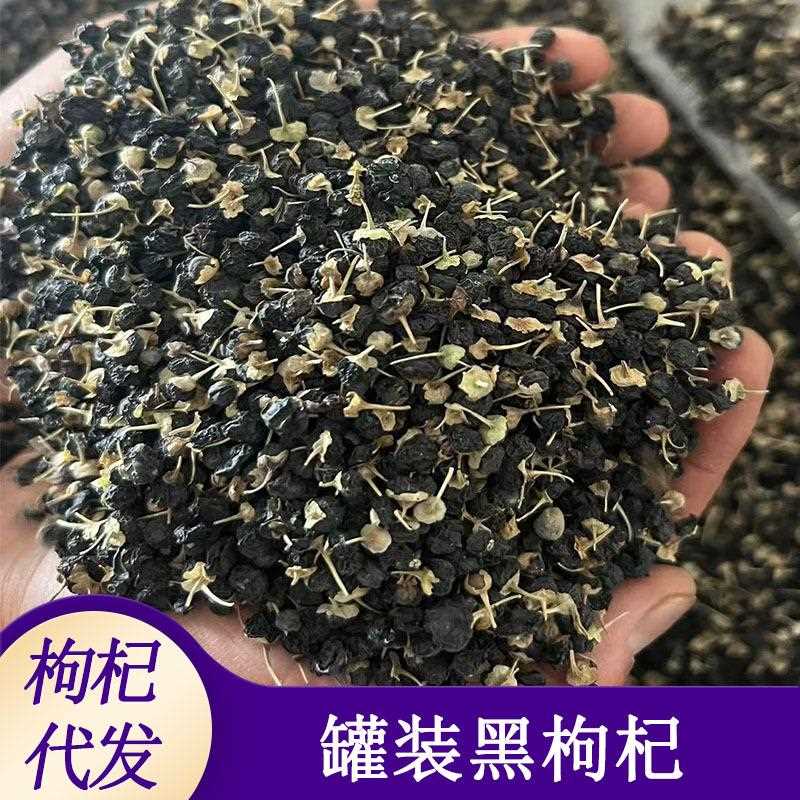 青海整箱大颗粒黑枸杞罐装宁夏工厂直批黑勾杞无熏硫