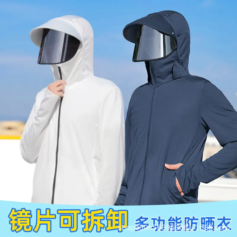 户外钓鱼服男士防紫外线遮脸大檐