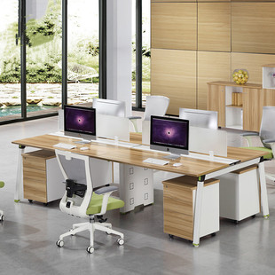 四人办公桌批发工作位钢架桌卡位现代简约现代办公家具厂家直销