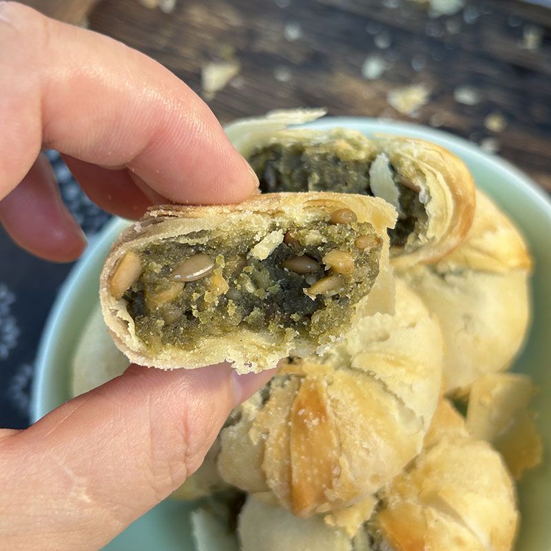 宁波传统椒盐苏式月饼苔
