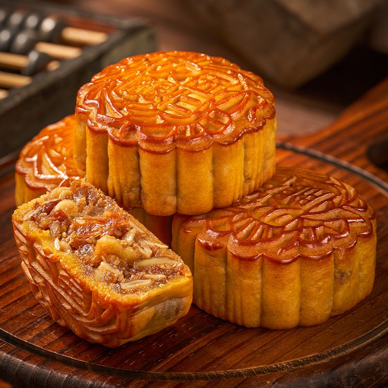 广式叉烧火腿伍仁月饼金