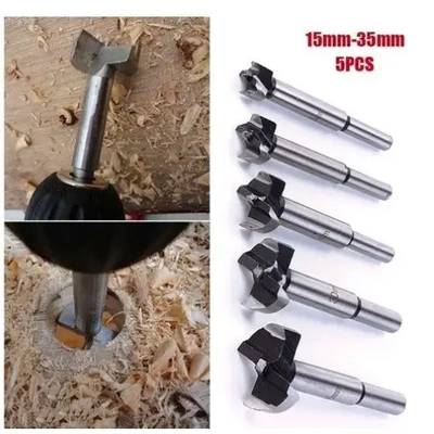 5PC平翼钻木工开孔器铰链钻1520253035