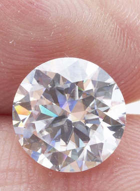 莫桑石批发 八心八箭超白DEF色VVS1白色圆形莫桑裸石