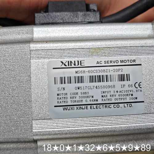 AC伺服电机，型号MS6H-60CS30BZ1-20
