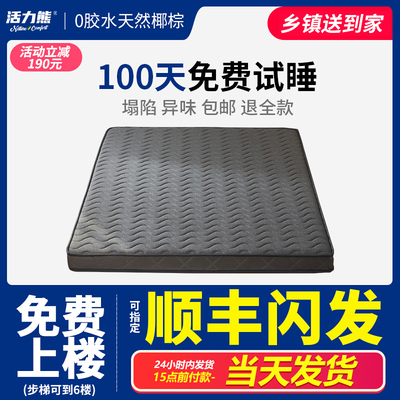 棕垫床垫天然椰棕硬垫子护腰护脊纯棕榈垫硬质10cm厚床垫租房专用