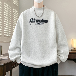 半高领红色卫衣男款青少年冬季加绒加厚初高中学生酷帅内搭打底衫