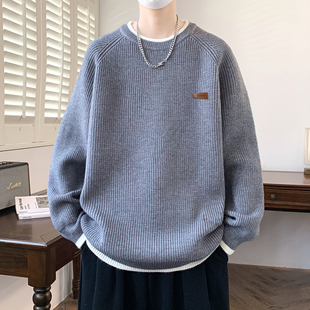 2026秋冬季新款毛衣男青少年秋冬针织衫学生初高中宽松内搭打底衫