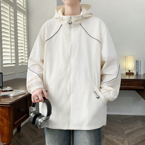 夏季男轻薄透气连帽户外防晒服