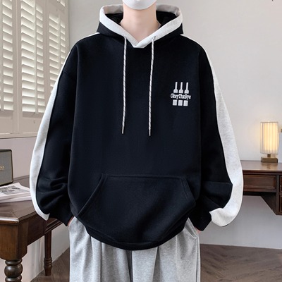 连帽加绒加厚卫衣男款青少年