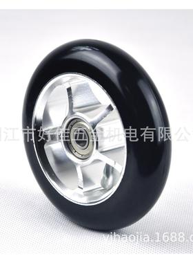 工厂直供100X24mm铝芯橡胶滑板车脚轮