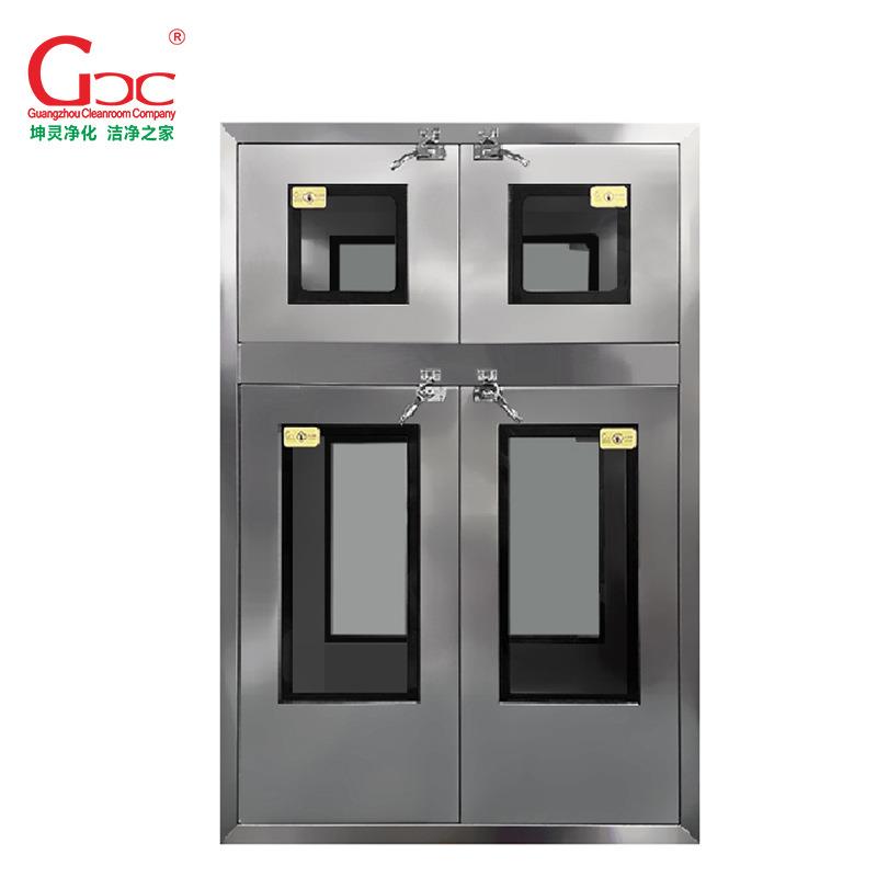 坤灵双层双开门传递窗厂家直供实验室医院洁净304不锈钢传送窗