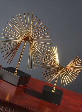 轻奢风格装饰品 抽象铁艺展翅摆件 客厅玄关电视柜摆件房间艺术品