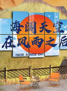 网红打卡拍照区门店铺室内外花墙装饰高级感氛围布置墙粘贴挂画