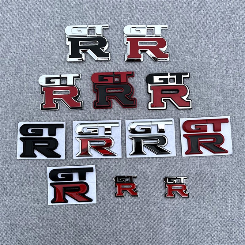 个性立体GTR车贴叶子板侧标后尾标 车身金属贴中网改装标装饰贴标