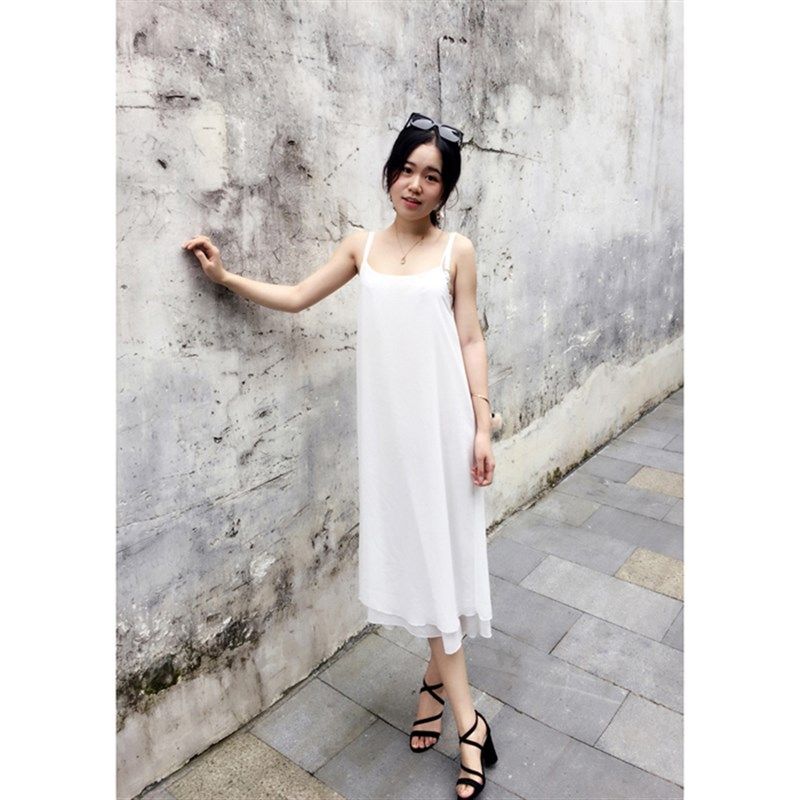 长款吊带裙打底裙双层雪纺宽松大码吊带长裙内搭衬裙黑白 胖妹妹,女装/女士精品,背心吊带,淘宝优惠券,粉丝福利购,淘宝优惠卷