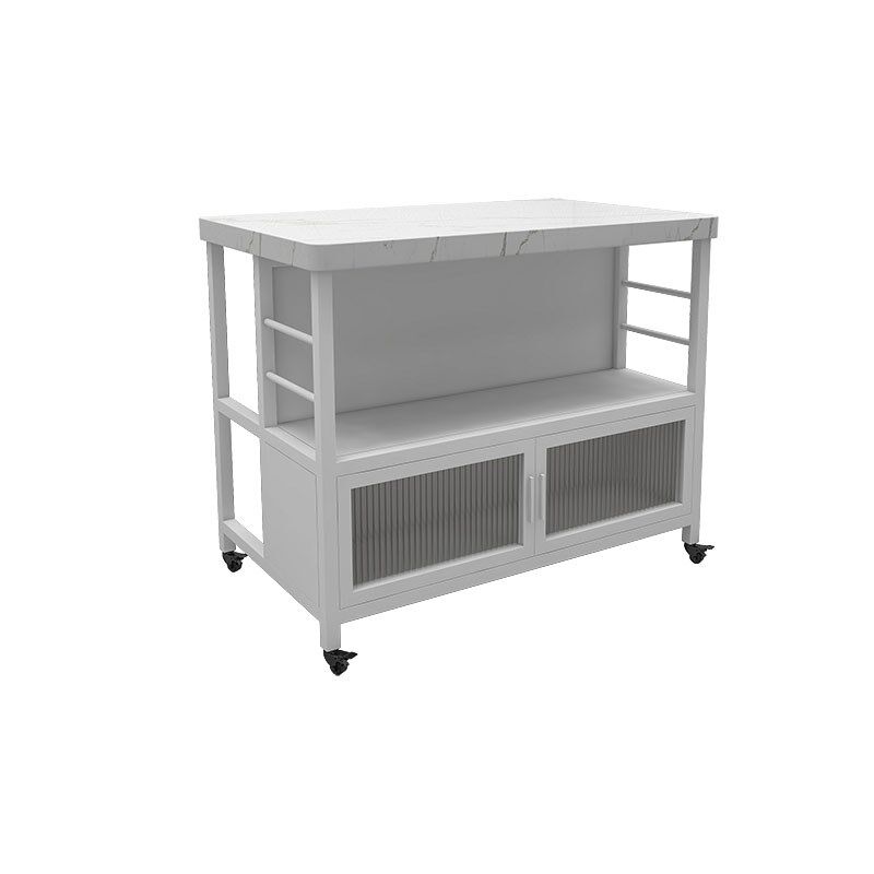 厨房小中岛台餐桌一体可移动料理吧台单独开放式收纳储物餐边橱柜