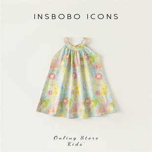 女童连衣裙夏装2023新款儿童裙子洋气女宝牛仔裙吊带裙夏季潮童装