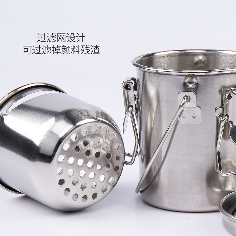 多功能油画洗笔桶密封型不锈钢油壶洗笔桶滤网式油画工具筒单孔双,文具电教/文化用品/商务用品,笔洗,淘宝优惠券,粉丝福利购,淘宝优惠卷