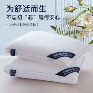 艾洛琳超柔凉感绗乳胶枕头枕芯家用成人护颈椎助睡眠一对整头夏季