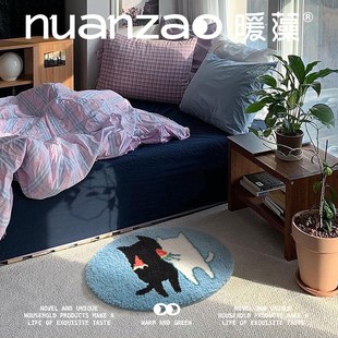 张乐陆X暖藻 卡通可爱浴室门口防滑地垫卧室床边毯儿童房毛绒脚垫