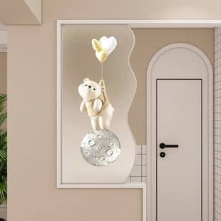 奶油风入户正对门卫生间干湿分离洗漱台半墙隔断艺术磨砂玻璃屏风