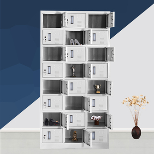 柜 更衣柜工厂车间员工宿舍多门储物钢制柜寄存换衣柜24门带锁碗鞋