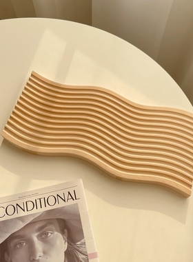 天然实木玄关复古高级艺术香薰收纳托盘茶盘装饰摆件拍照摄影道具