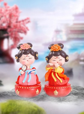 古风美女西安唐宫赋不倒翁小姐姐摆件家居国潮风装饰景区节日礼物