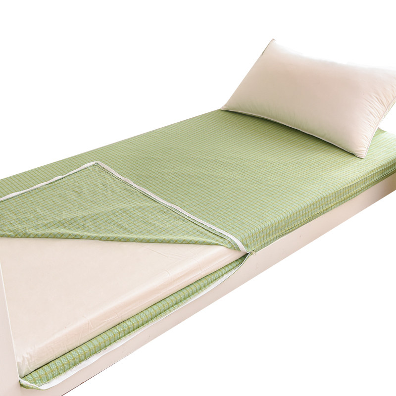绿色水洗棉床垫保护套六面全包拉链乳胶垫被罩学生宿舍单人褥子套