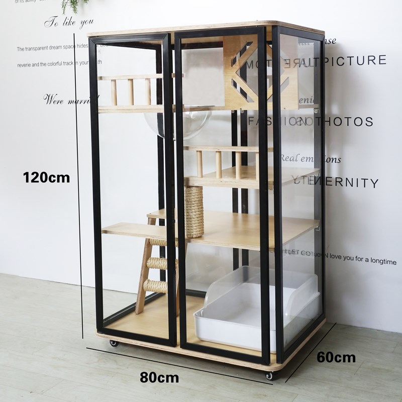 双层超大猫笼子实木 家用室内一体猫爬架猫咪全景猫别墅 豪华猫窝
