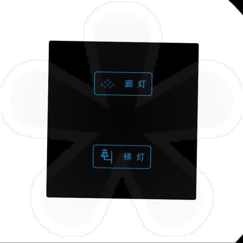 86型家用酒店宾馆墙壁触摸开关四开单控双控触控屏式钢化玻璃面板