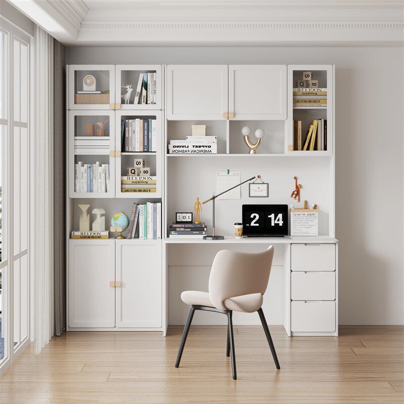 可比熊实木书架落地置物架儿童组合书柜靠墙客厅书架卧室防尘带门,住宅家具,组合书柜,淘宝优惠券,粉丝福利购,淘宝优惠卷