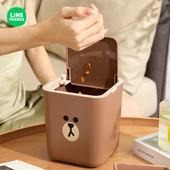 桌面垃圾桶按压办公室小号床头收纳桶带盖宿舍卧室小纸篓桌上迷你