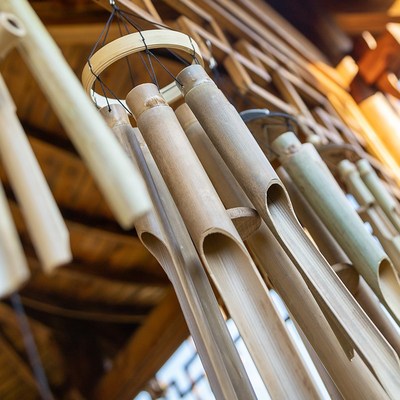 竹制风铃挂饰中式日式户外酒店民宿庭院铃铛高级露营阳台装饰吊饰