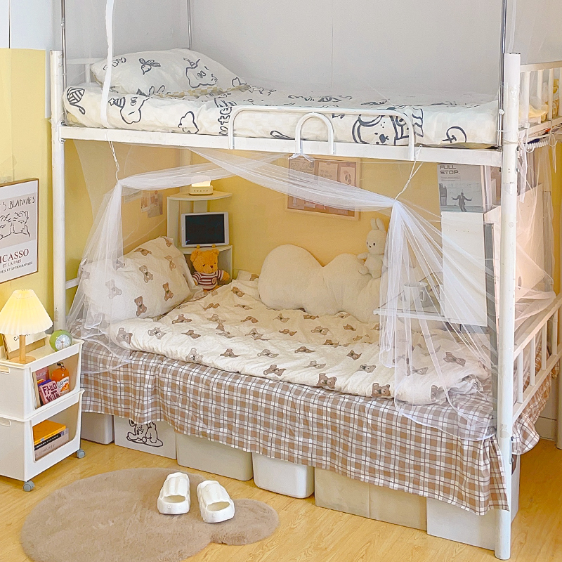 学生宿舍蚊帐上铺下铺床上专用防尘侧开门2023新款网纱布加厚加密