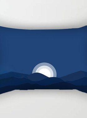 蓝色简约长方形抱枕轻奢装饰沙发抱枕套靠背可拆洗北欧双面几何