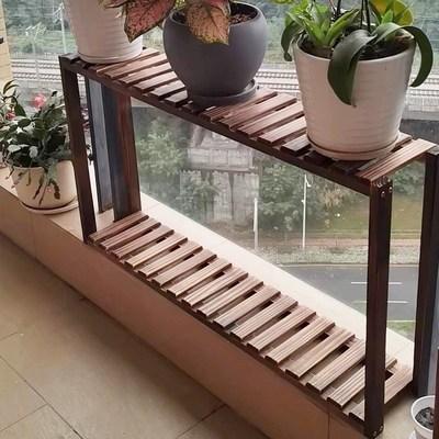 阳台窗户花架多肉花架放在窗台上的花架超窄花架室外多层实木花架