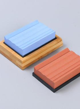 400#1000双面带槽白刚玉油石小磨刀石木工木匠抛槽刀砥石磨刀器