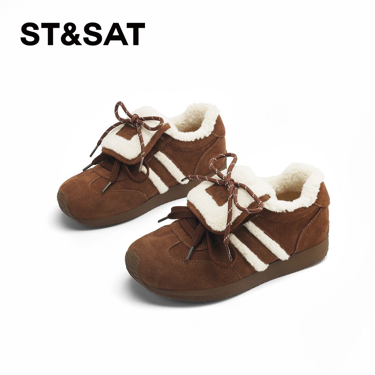 星期六复古加绒德训鞋