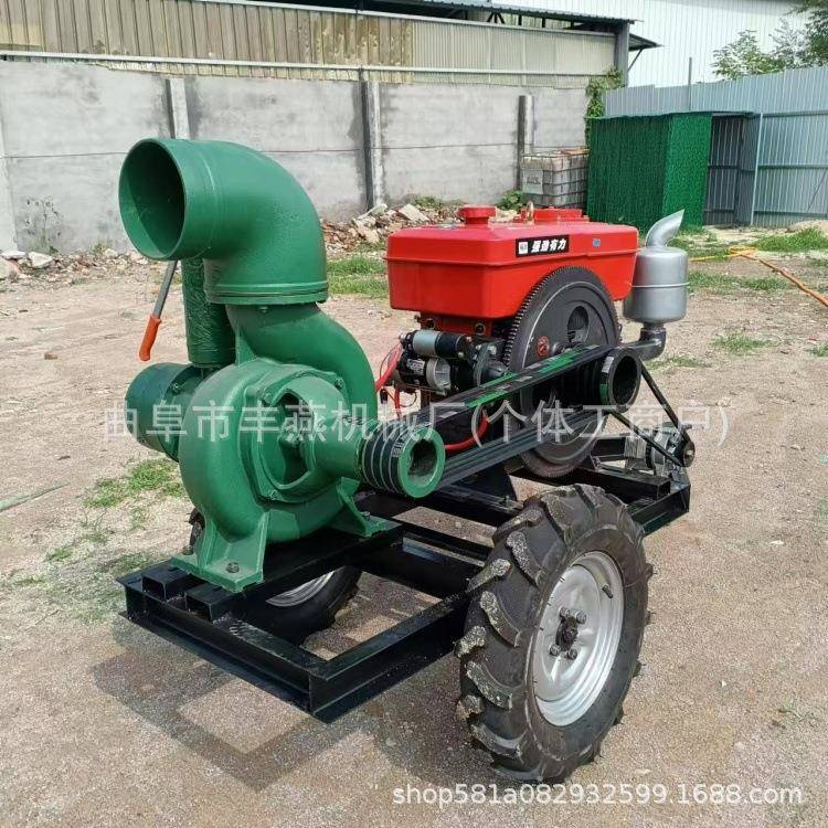 远距离送水高压喷灌泵一建启动柴油抽水泵移动拖车6寸泵