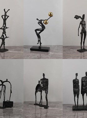 优选现代创意艺术人物雕塑摆件样板间酒店民宿家居客厅玄关桌面装