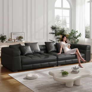 优选布雷泽全真皮沙发客厅意式 极简轻奢高端别墅横厅Blazer设计师