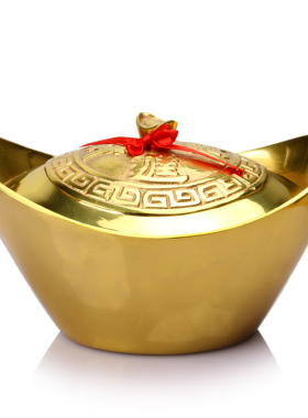 优选纯黄铜开盖金元宝摆件招财旺财聚财纳福家居客厅店铺开业乔迁