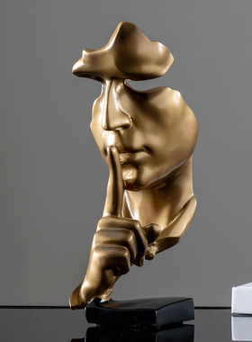 优选现代简约沉默是金人物工艺品摆饰客厅酒柜电视柜书房办公室装